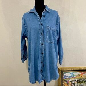 Massimo Dutti Denim Oversized Shirt or Dress Size M 98% Cotton